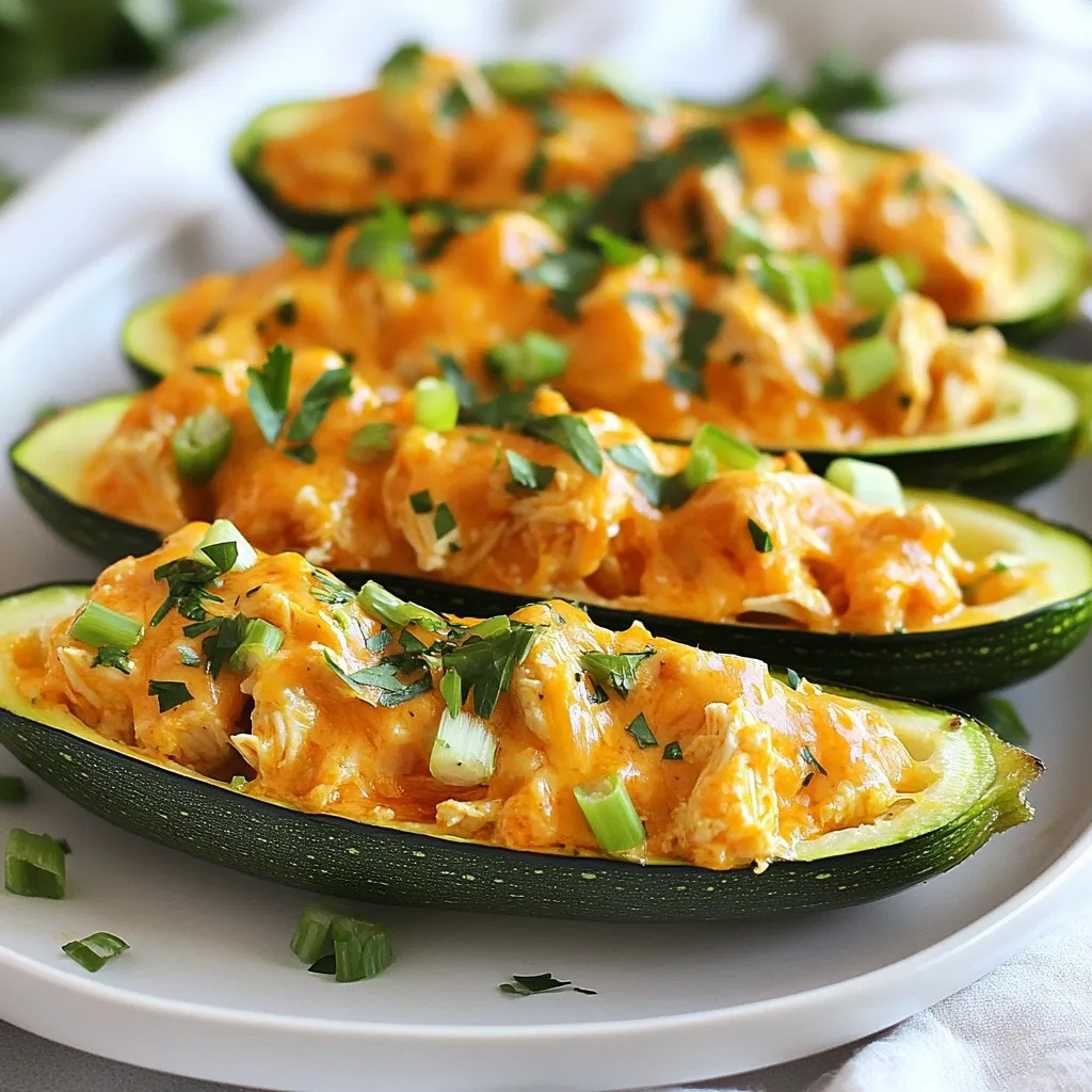Buffalo Chicken Stuffed Zucchini Flavorful Dinner Idea