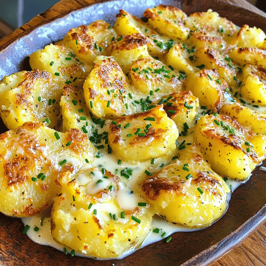 To make the best restaurant style smashed potatoes, you need quality ingredients. Start with Yukon gold potatoes. They are creamy and have a great flavor. You want about two pounds for this recipe. These potatoes are perfect for smashing.