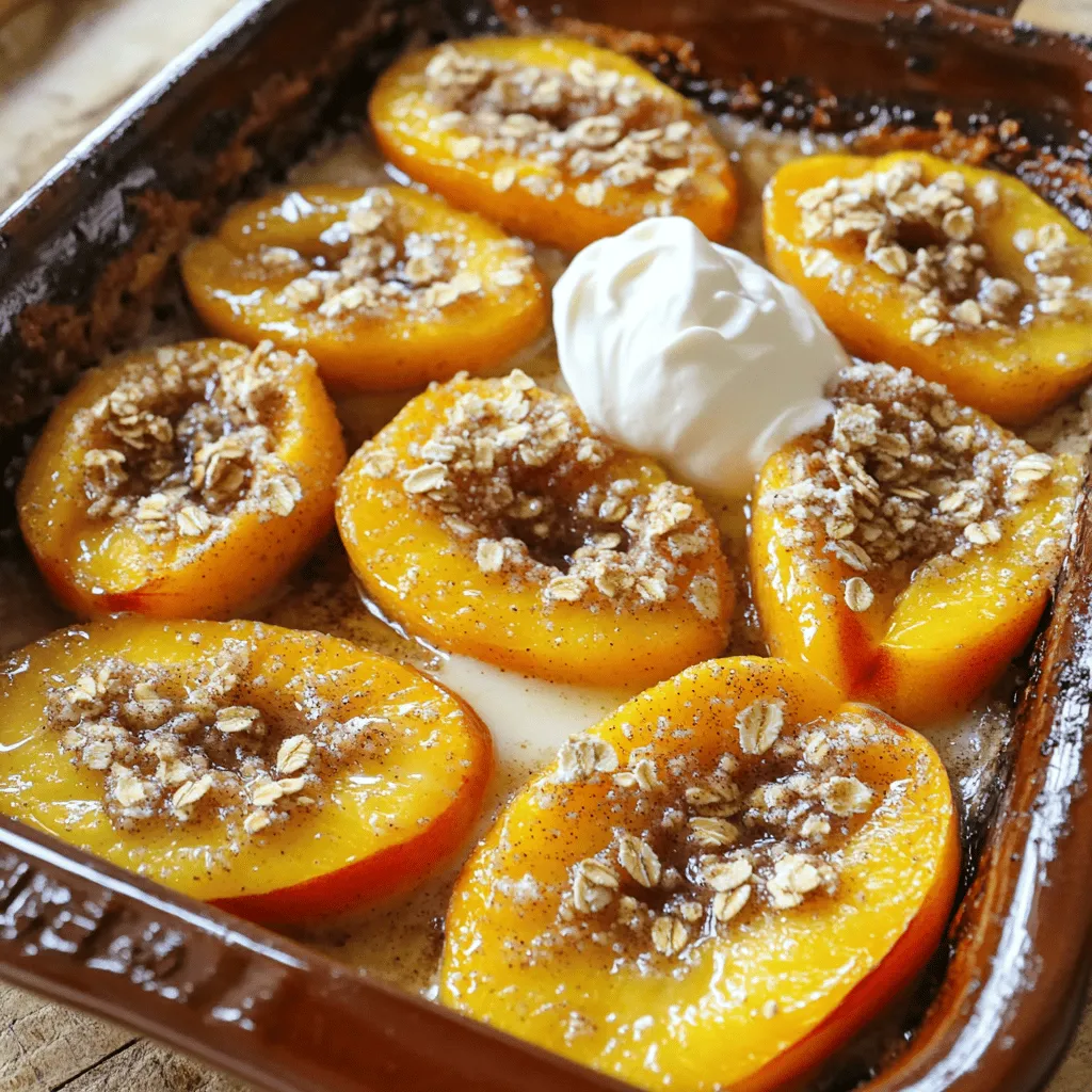 To make cinnamon sugar baked peaches, you