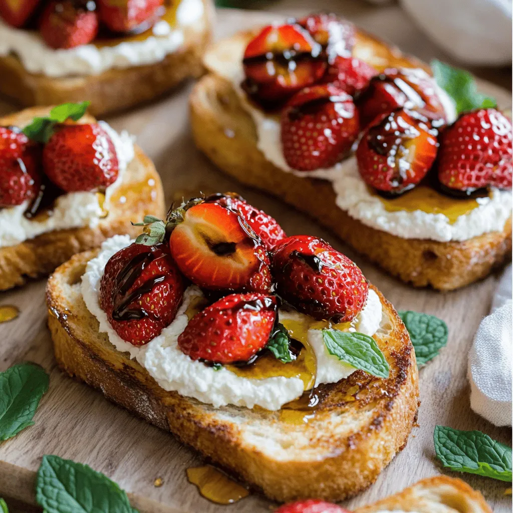 Roasted Strawberry Whipped Ricotta Toast Delight
