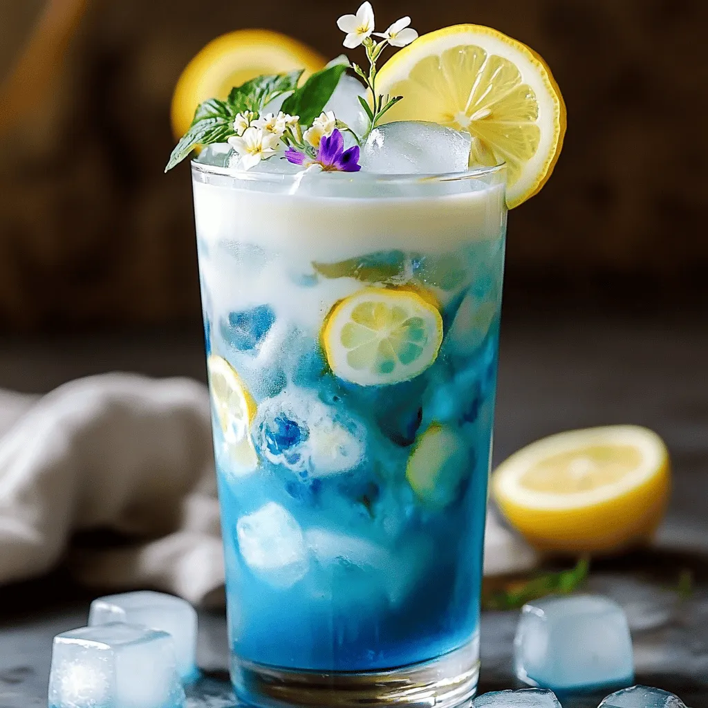 Iced Butterfly Pea Flower Tea Latte Vibrant and Refreshing