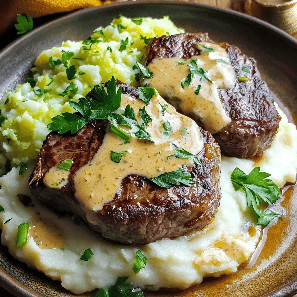 To make Gaelic Irish Steaks with Whiskey Cream and Colcannon, you need fresh, quality ingredients. For the steaks, I recommend using ribeye. This cut is juicy and flavorful, perfect for grilling. You will need two ribeye steaks, each about one inch thick. Season them with salt and pepper.