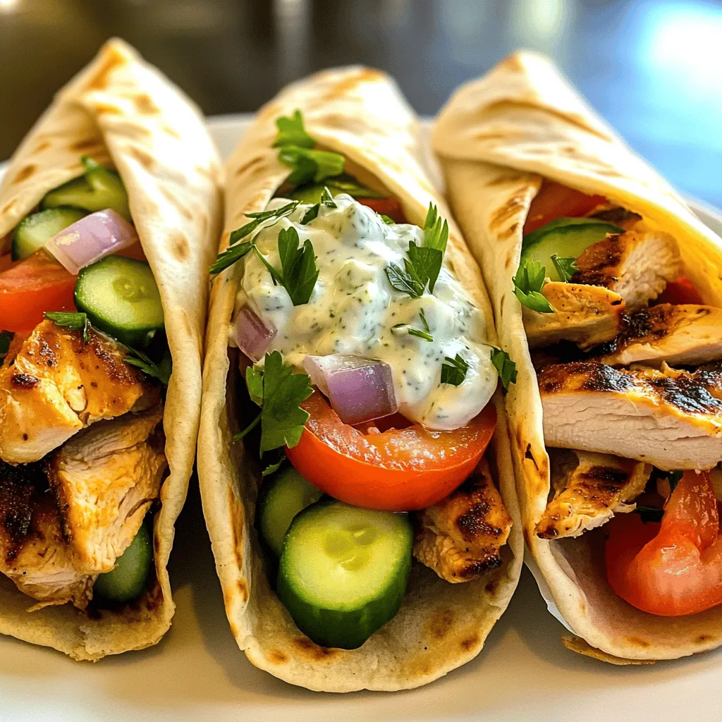 Greek Chicken Gyros with Homemade Tzatziki Delight