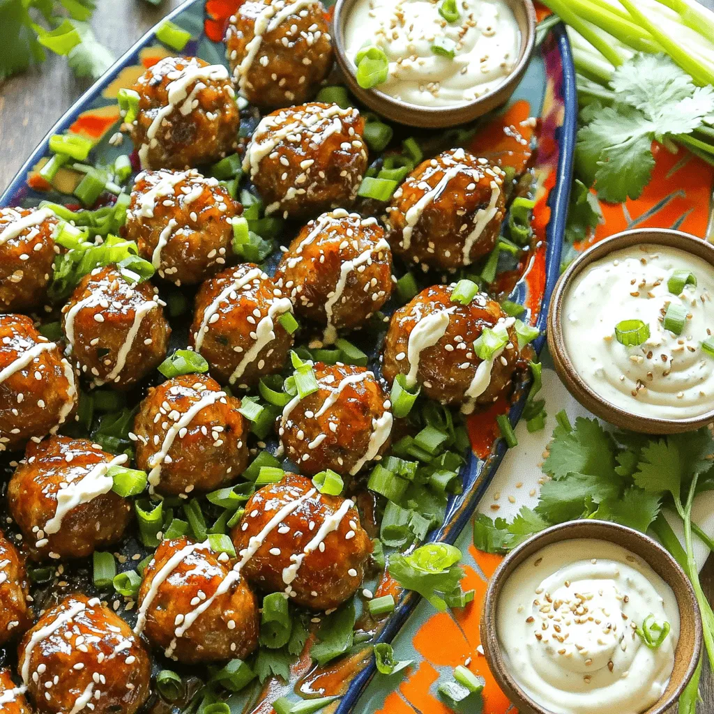 Korean BBQ Meatballs with Spicy Mayo Dip Delight