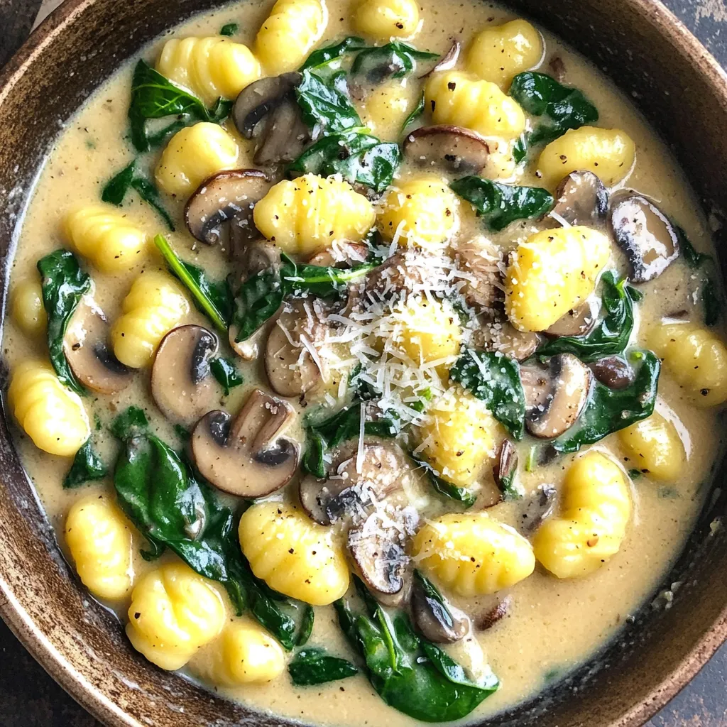 One Pot Mushroom Spinach Gnocchi Easy Weeknight Meal
