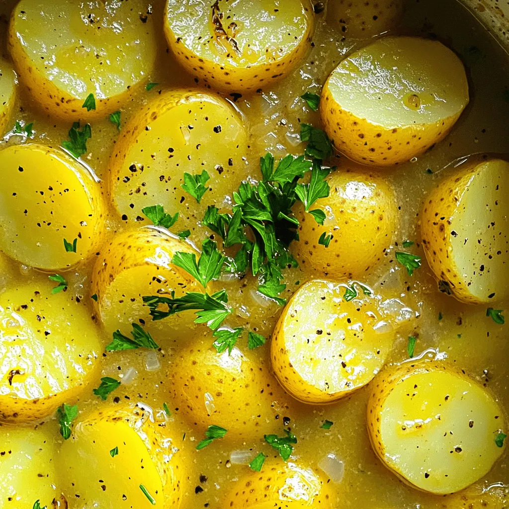 - 2 pounds baby potatoes, washed and halved - 1 packet Lipton Onion Soup Mix - 1/4 cup olive oil