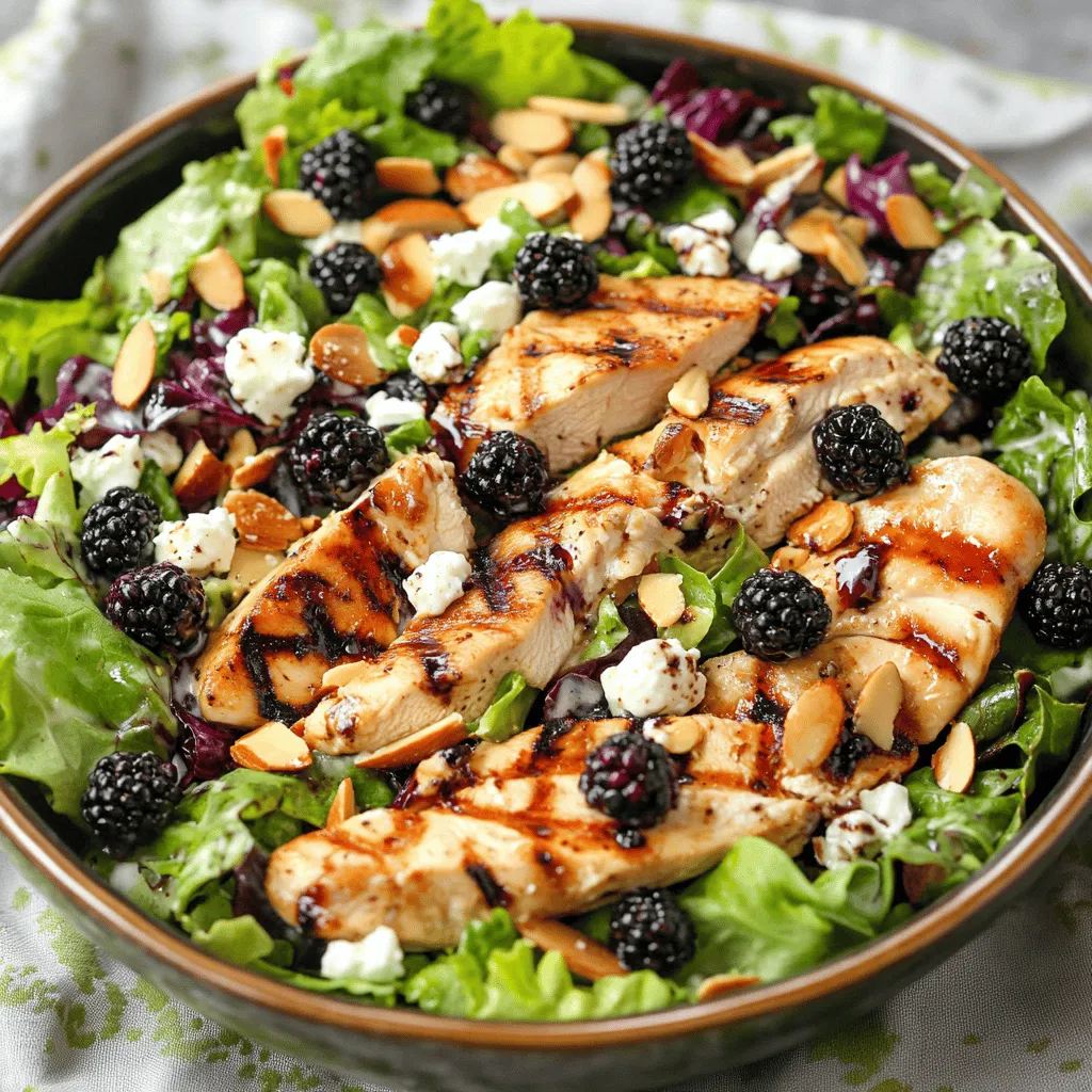 To create a tasty blackberry chicken salad, you need fresh salad ingredients. Here is what you will need: