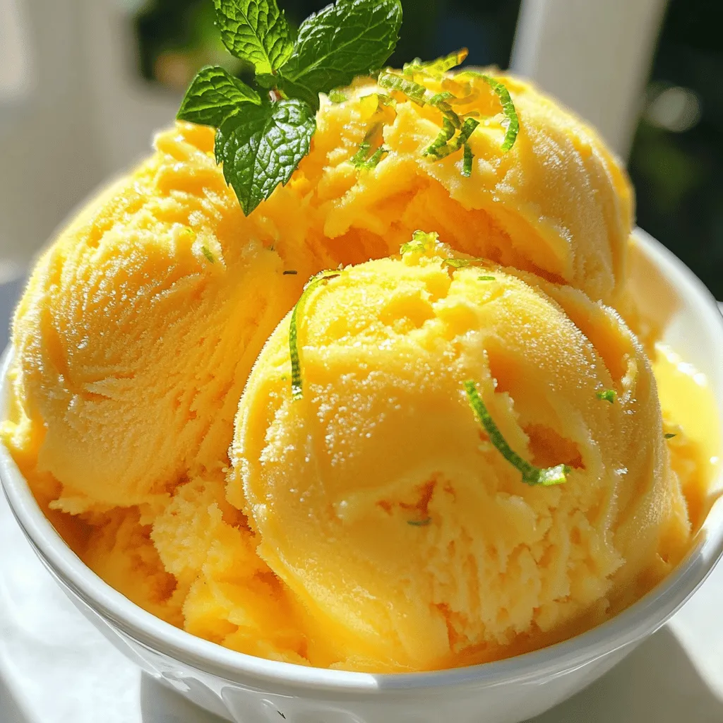 Mango Lime Sorbet Refreshing Frozen Dessert Recipe