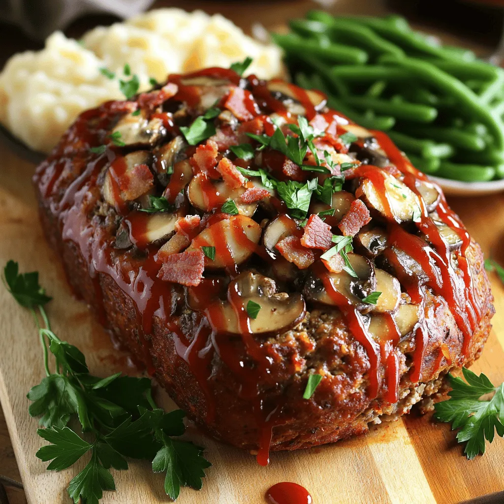 Bacon Mushroom Swiss Cheese Meatloaf Simple Recipe