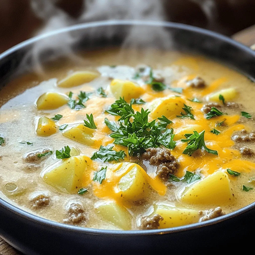 Cheesy Beef and Potato Soup: A Comforting Delight