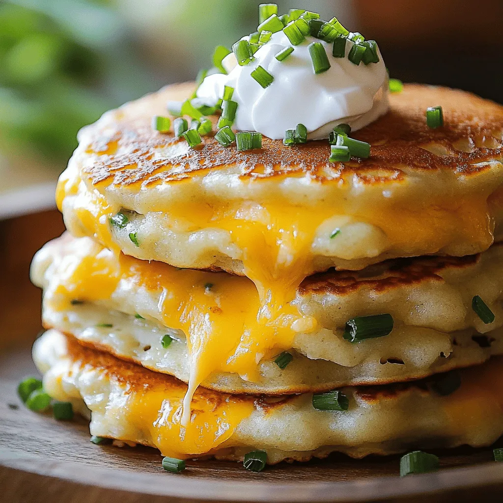 Cheesy savory pancakes are a delightful twist on classic pancakes. These pancakes combine the fluffiness of traditional pancakes with rich, melted cheese and bold flavors. You can enjoy them for breakfast, lunch, or even dinner. They are easy to make and taste amazing!