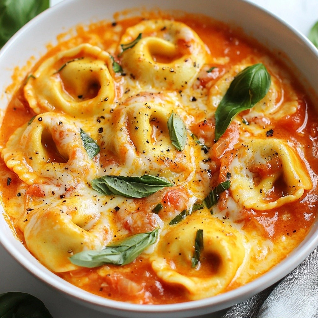 Cheesy Instant Pot Tomato Basil Tortellini Delight