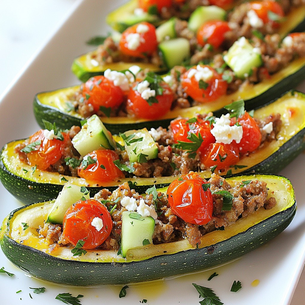 Greek Turkey Zucchini Boats Flavorful Healthy Meal