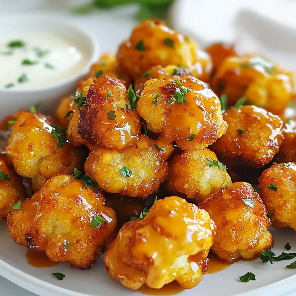 Buffalo Ranch Cauliflower Bites Crispy Snack Recipe