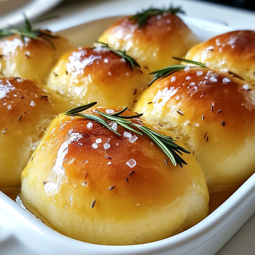 Garlic Butter Rosemary Dinner Rolls Tasty and Soft