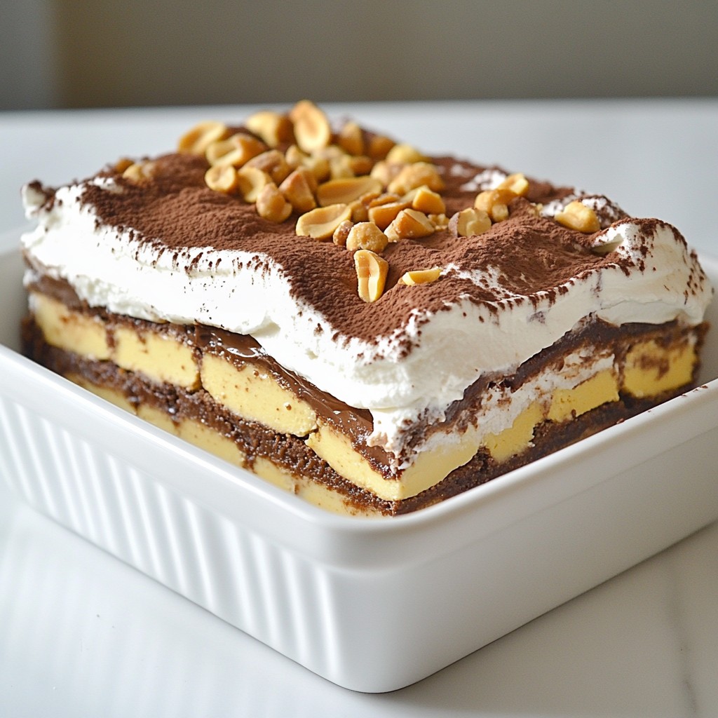 Irresistible Chocolate Peanut Butter Lasagna Treat