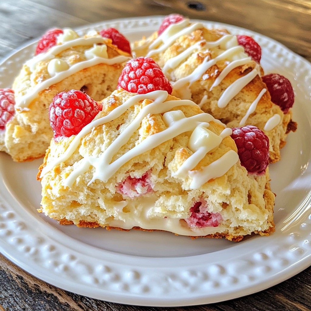 Raspberry White Chocolate Scones Delightful Gem Baked