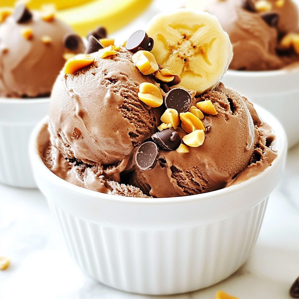 Delicious Chocolate Peanut Butter Banana Ice Cream