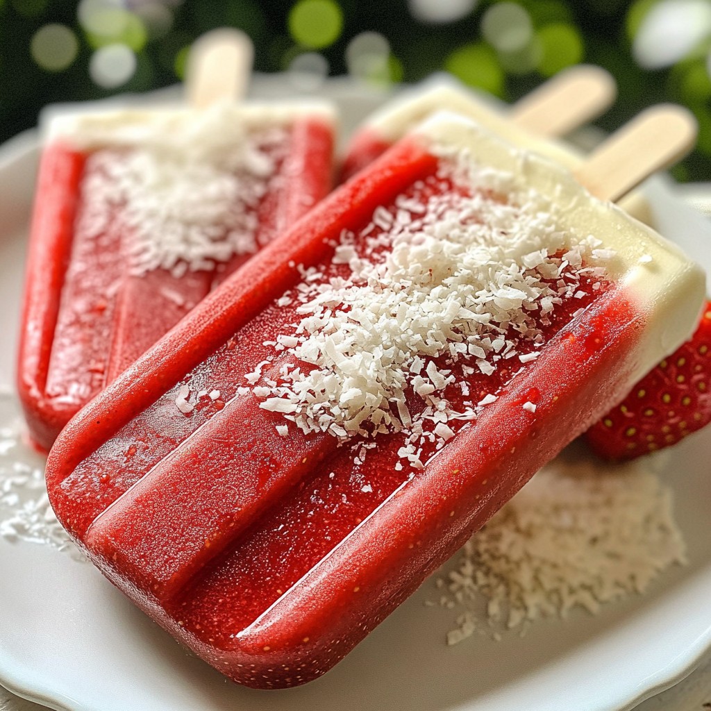 Strawberry Coconut Popsicles Refreshing Frozen Treat