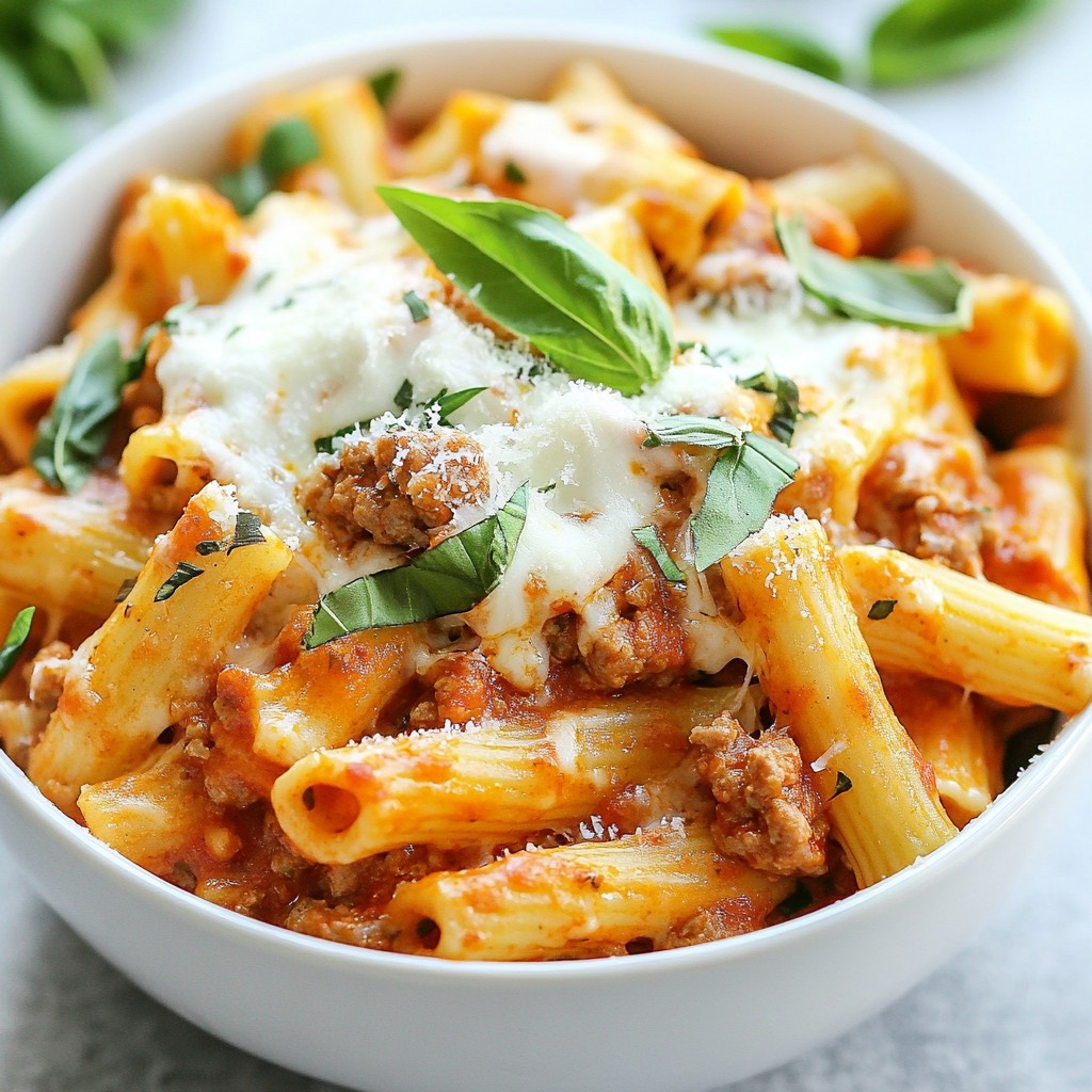 Cheesy Instant Pot Turkey Sausage Ziti Delight