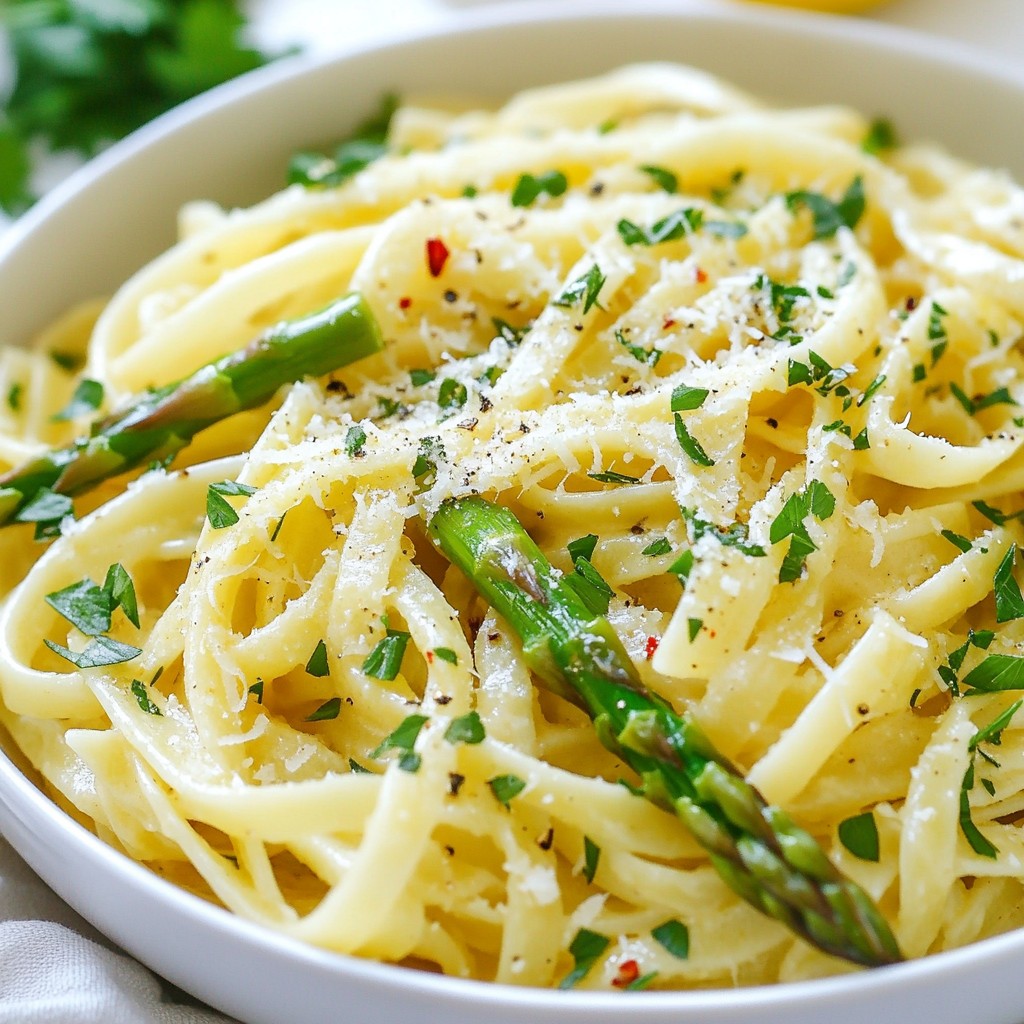 Lemon Garlic Asparagus Pasta Flavorful and Simple Dish