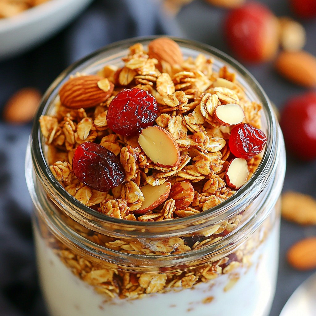 Cherry Vanilla Almond Granola Simple and Tasty Snack