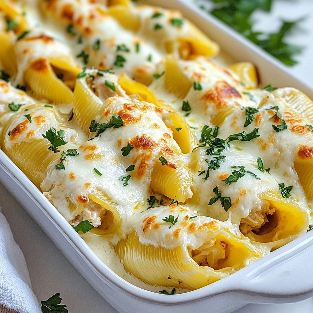 Chicken Alfredo Stuffed Shells Flavorful Dinner Delight