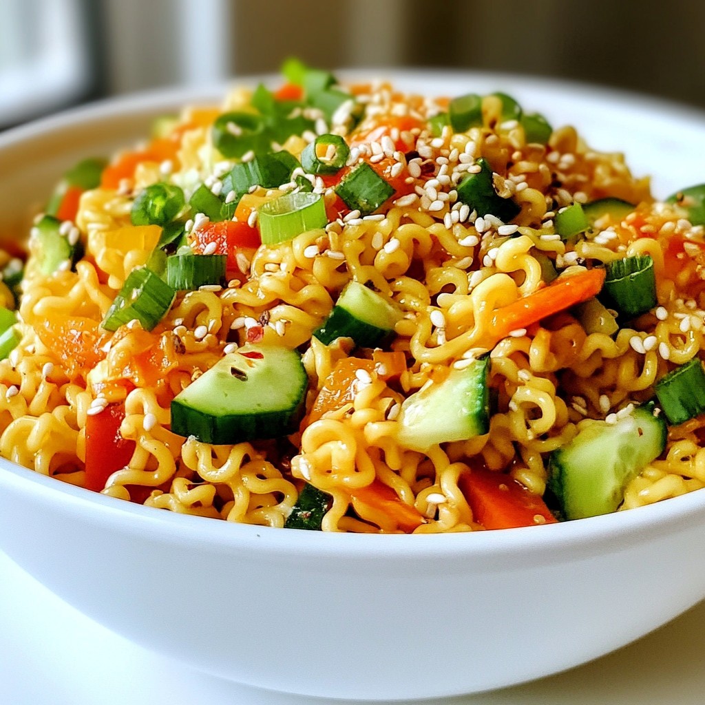Sesame Garlic Ramen Noodle Salad Fresh and Flavorful Dish