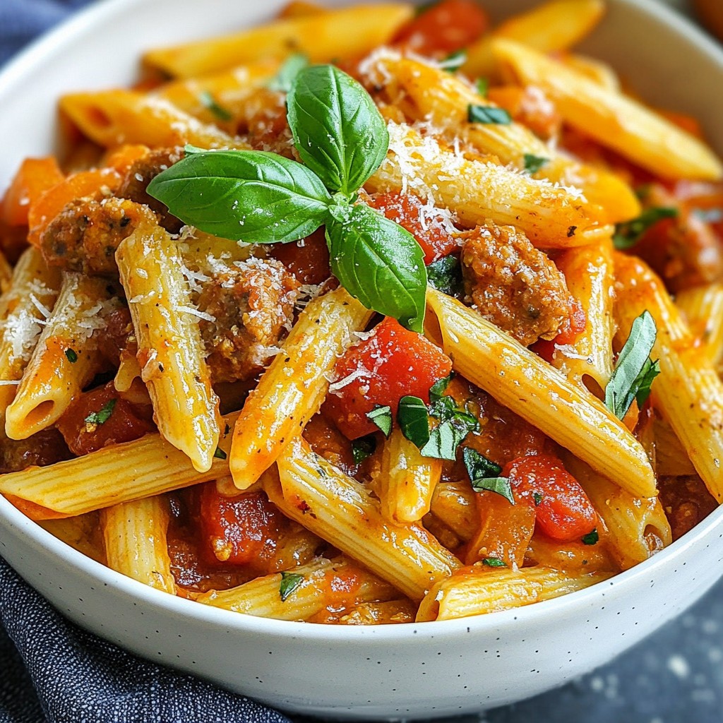 Garlicky Instant Pot Sausage Penne for Flavorful Meal