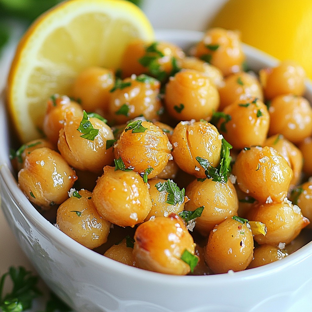 Lemon Garlic Roasted Chickpeas Crunchy and Flavorful