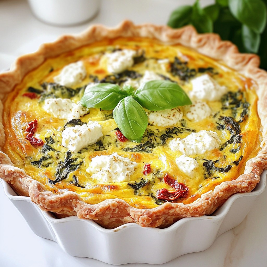 Sun Dried Tomato Spinach Quiche Healthy and Tasty Meal