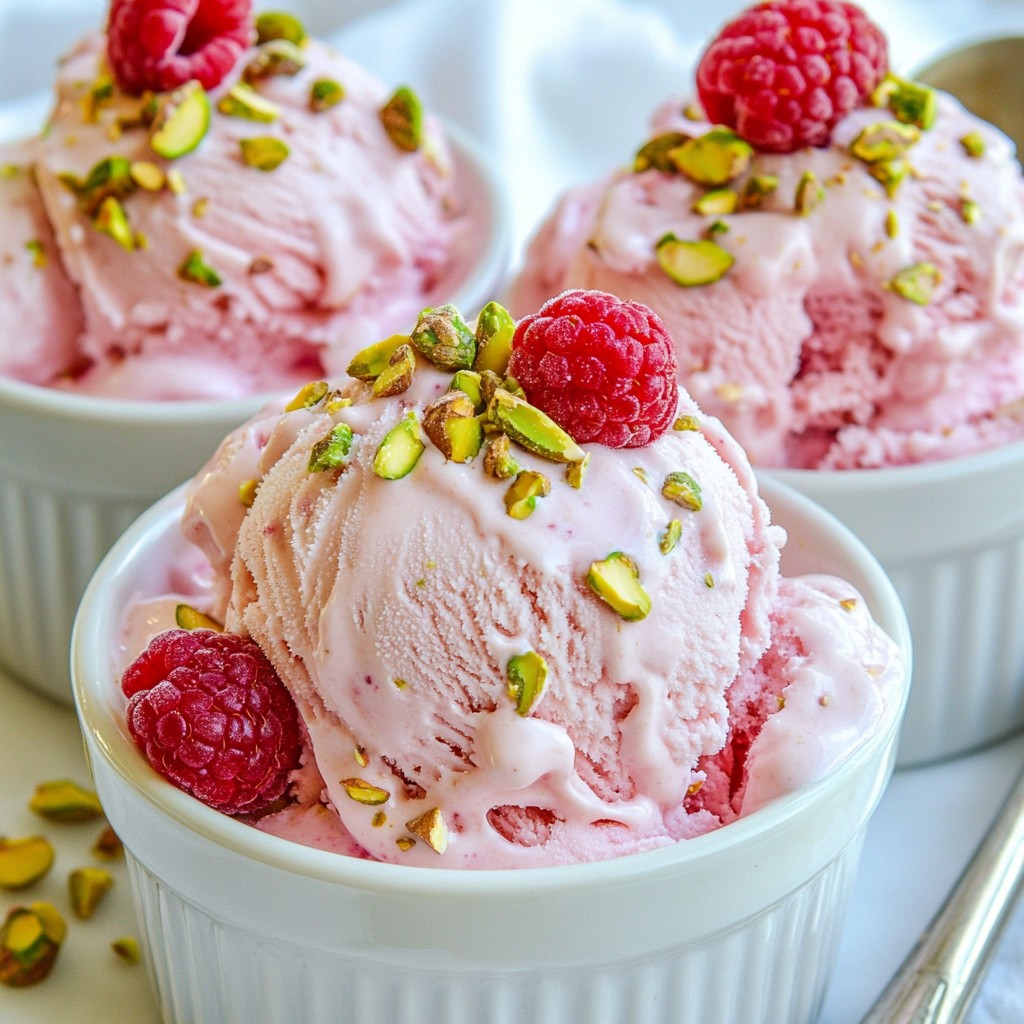 Raspberry Pistachio Ice Cream Delightfully Creamy Treat