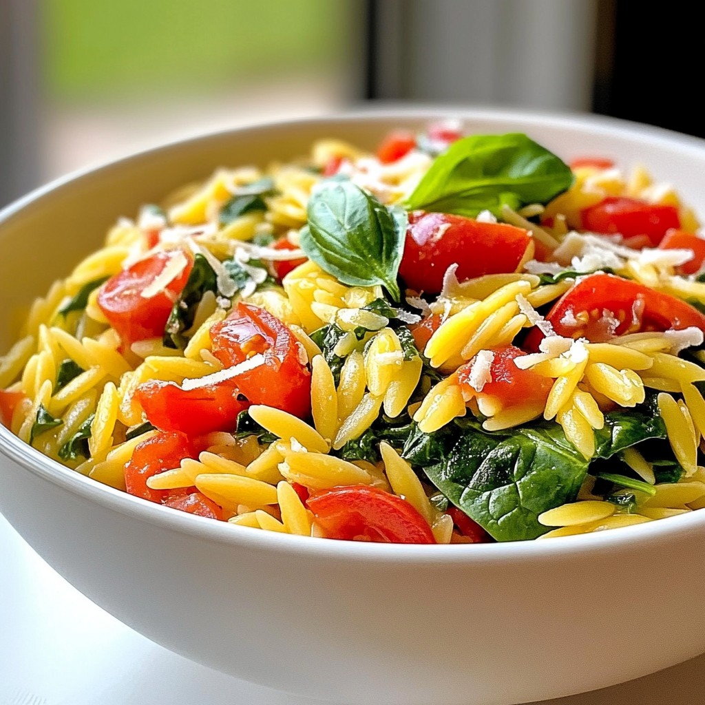 Tomato Spinach One Pot Orzo Tasty Easy Recipe
