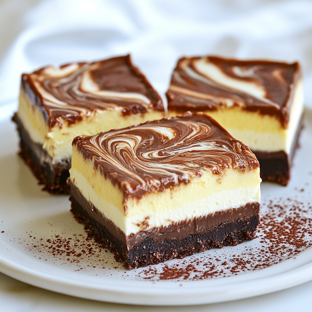 Triple Chocolate Cheesecake Bars Divine Dessert Treat