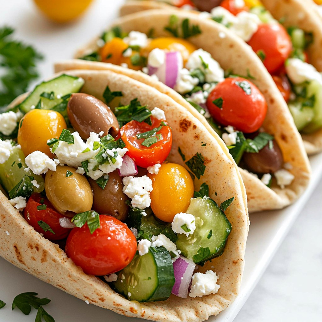 Greek Salad Stuffed Pitas Flavorful and Fresh Meal