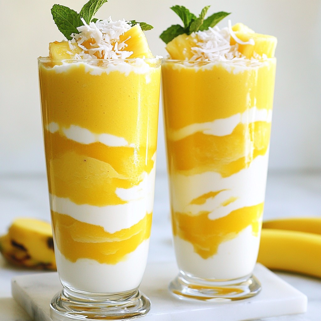 Pineapple Coconut Smoothie Refreshing Summer Drink