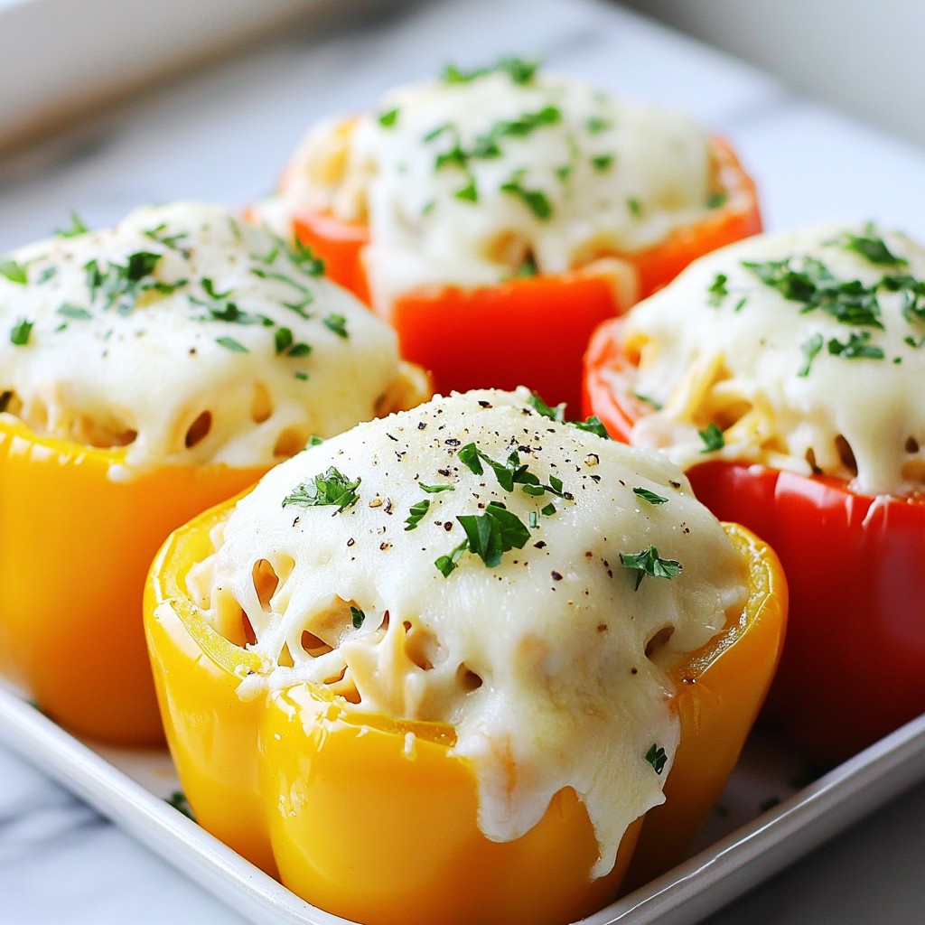 Chicken Alfredo Stuffed Peppers Tasty and Simple Dish