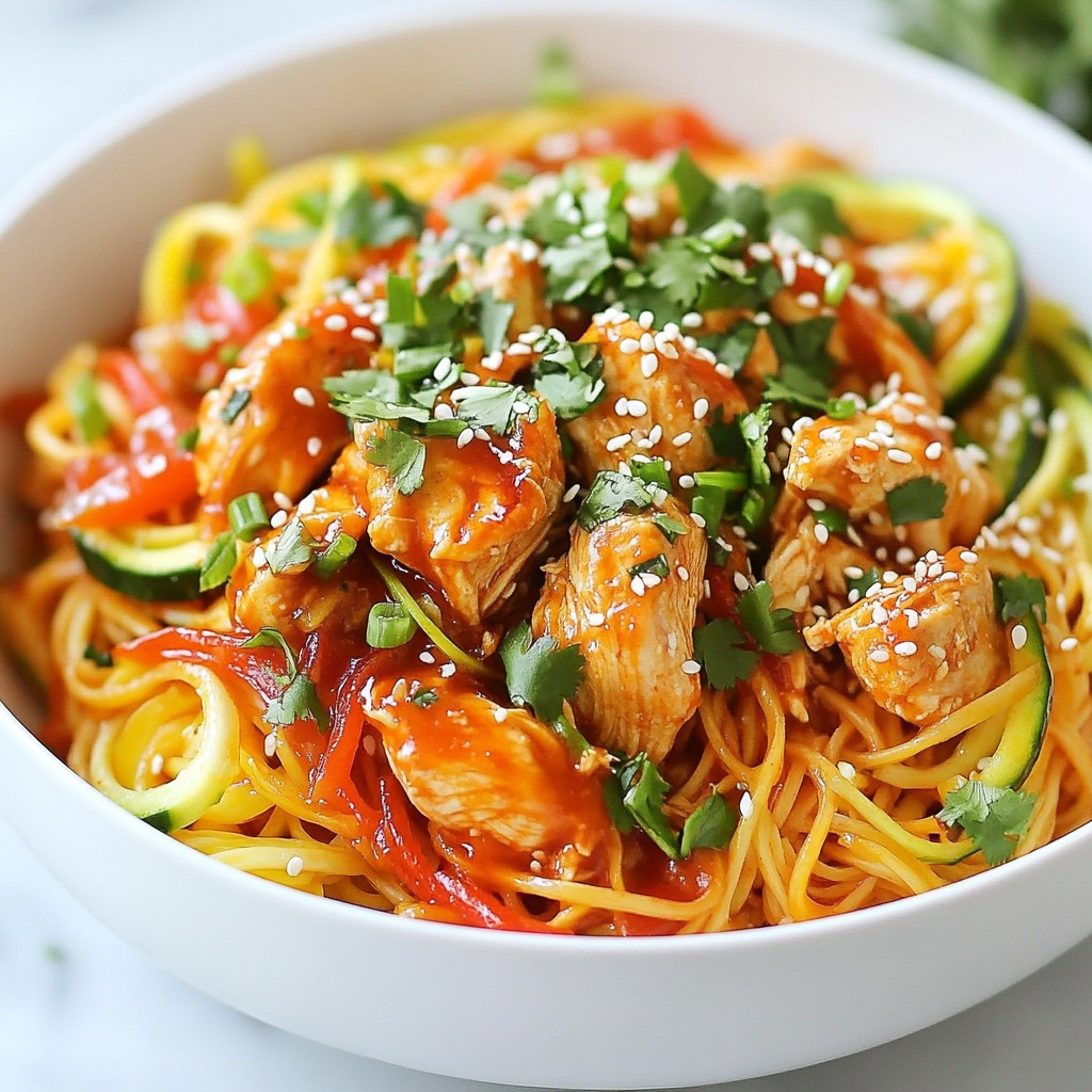 Spicy Sriracha Chicken Noodles Quick and Easy Recipe