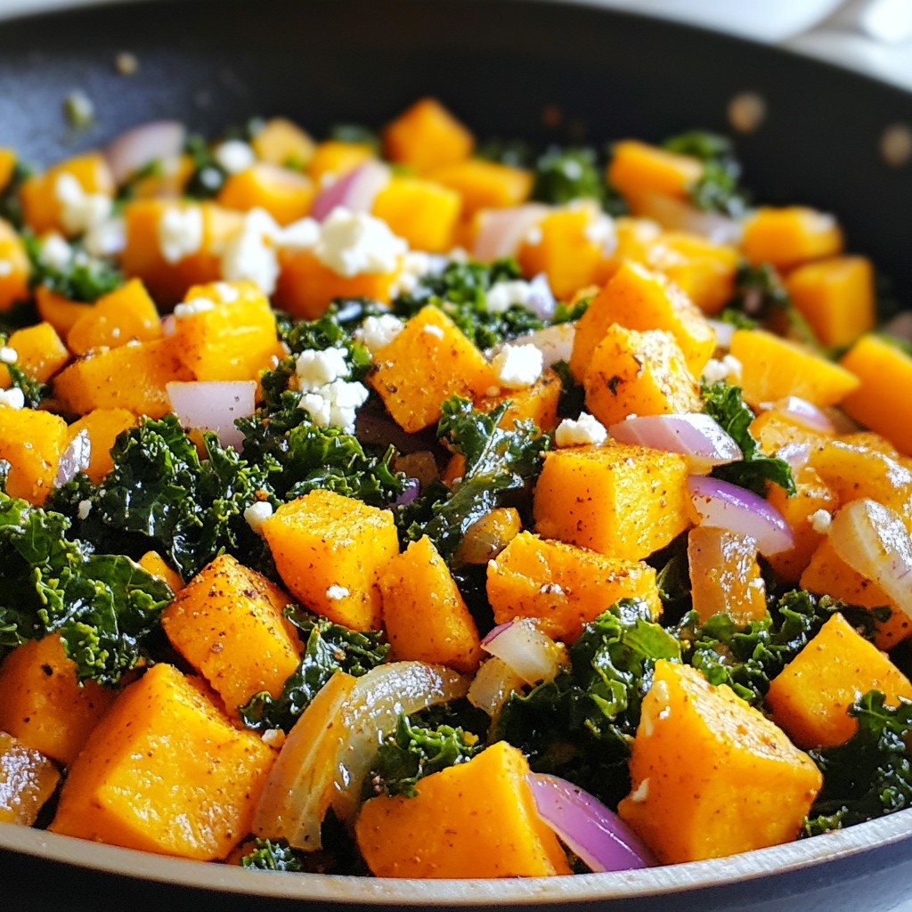 Sweet Potato Kale Skillet Healthy and Quick Recipe