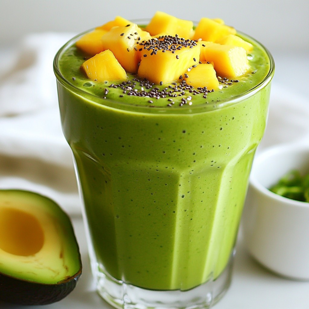 Tropical Green Smoothie Refreshing and Nutritious Drink