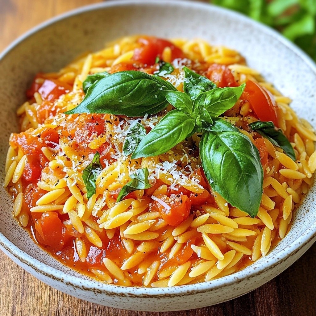 Savory Instant Pot Garlic Tomato Orzo Simple Recipe