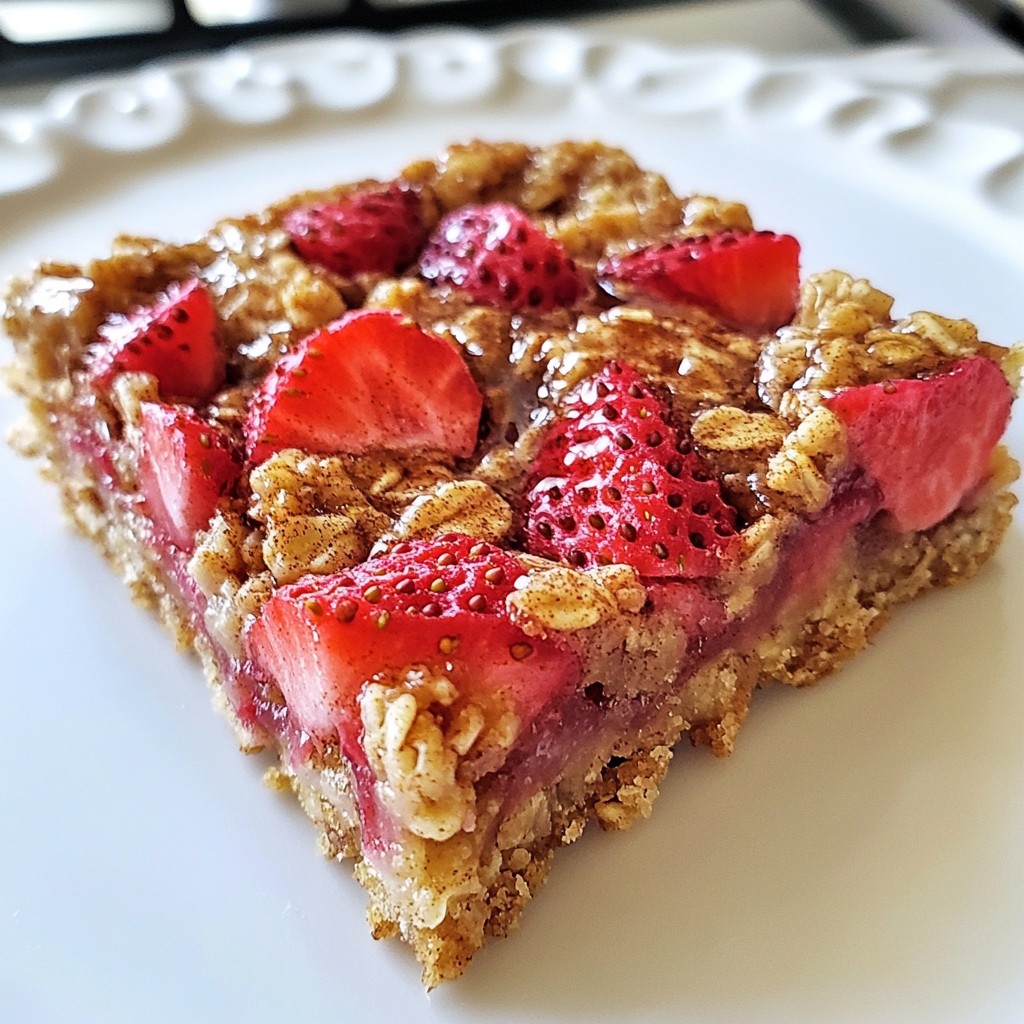 Strawberry Oatmeal Breakfast Bars Decadent and Simple