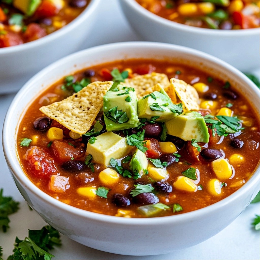 Spicy Instant Pot Tortilla Soup with Avocado Delight