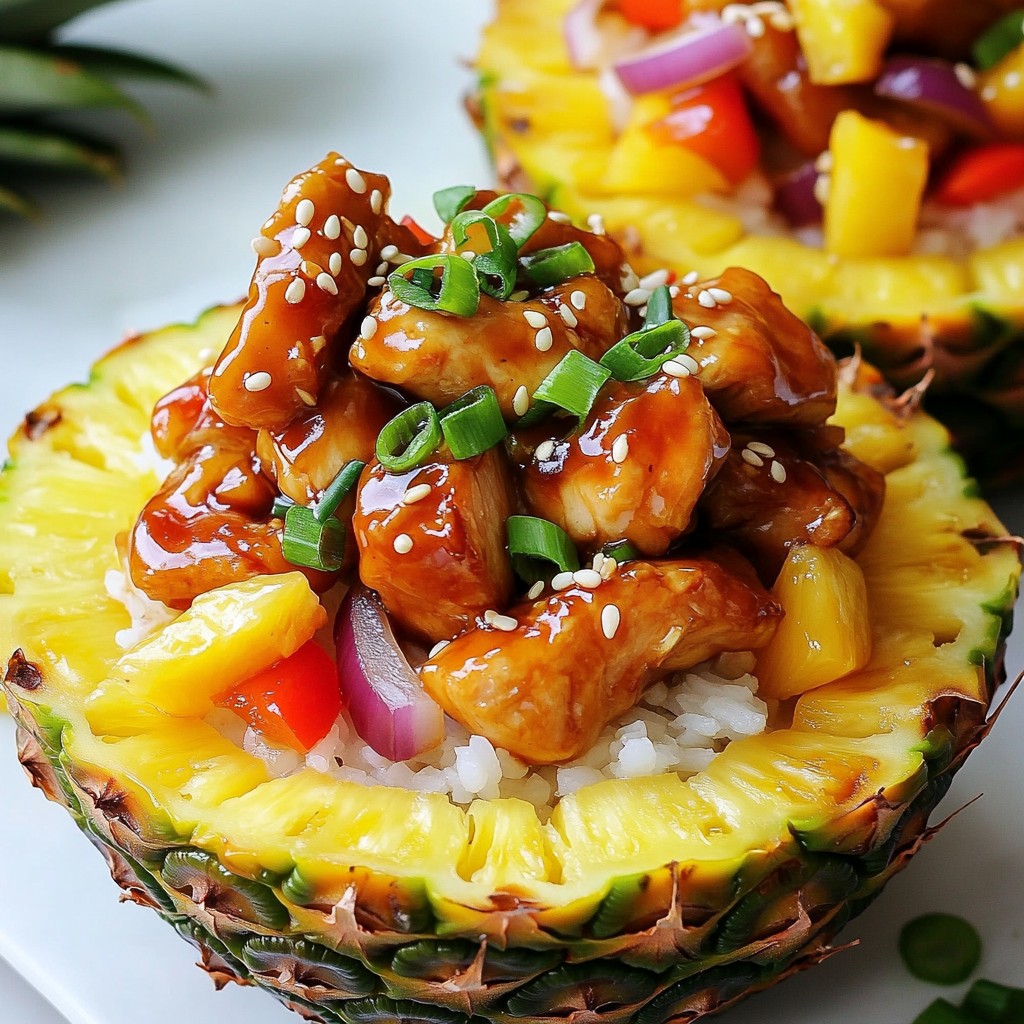 Teriyaki Chicken Pineapple Bowls Flavorful Delight