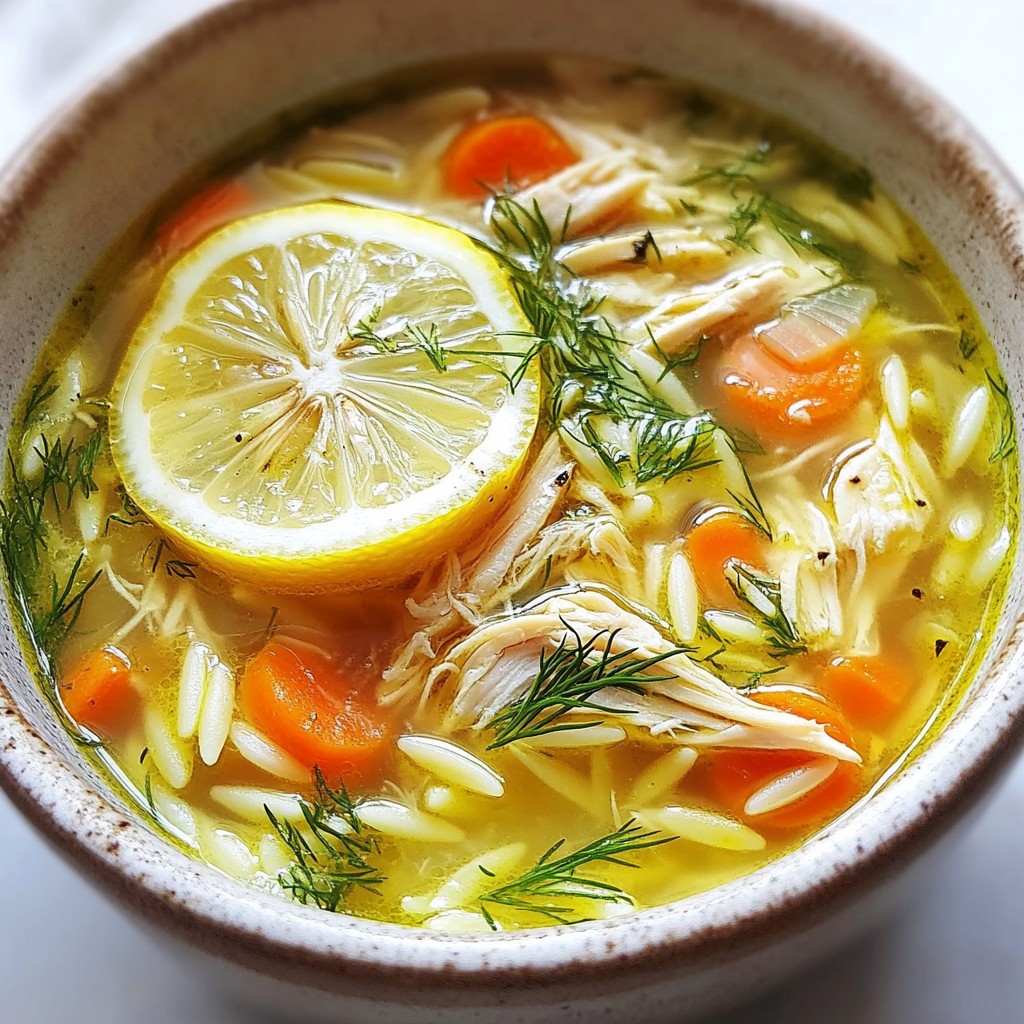 Greek Lemon Chicken Soup Avgolemono Comfort Dish