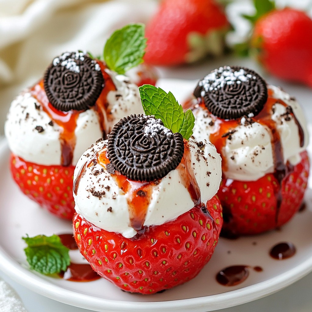 Oreo Cheesecake Stuffed Strawberries Irresistible Treat