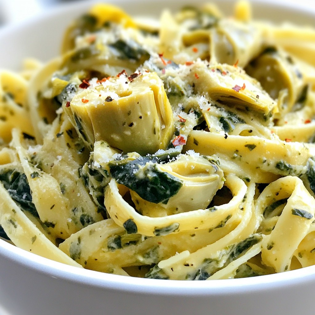 Creamy Spinach Artichoke Pasta Flavorful Dinner Idea