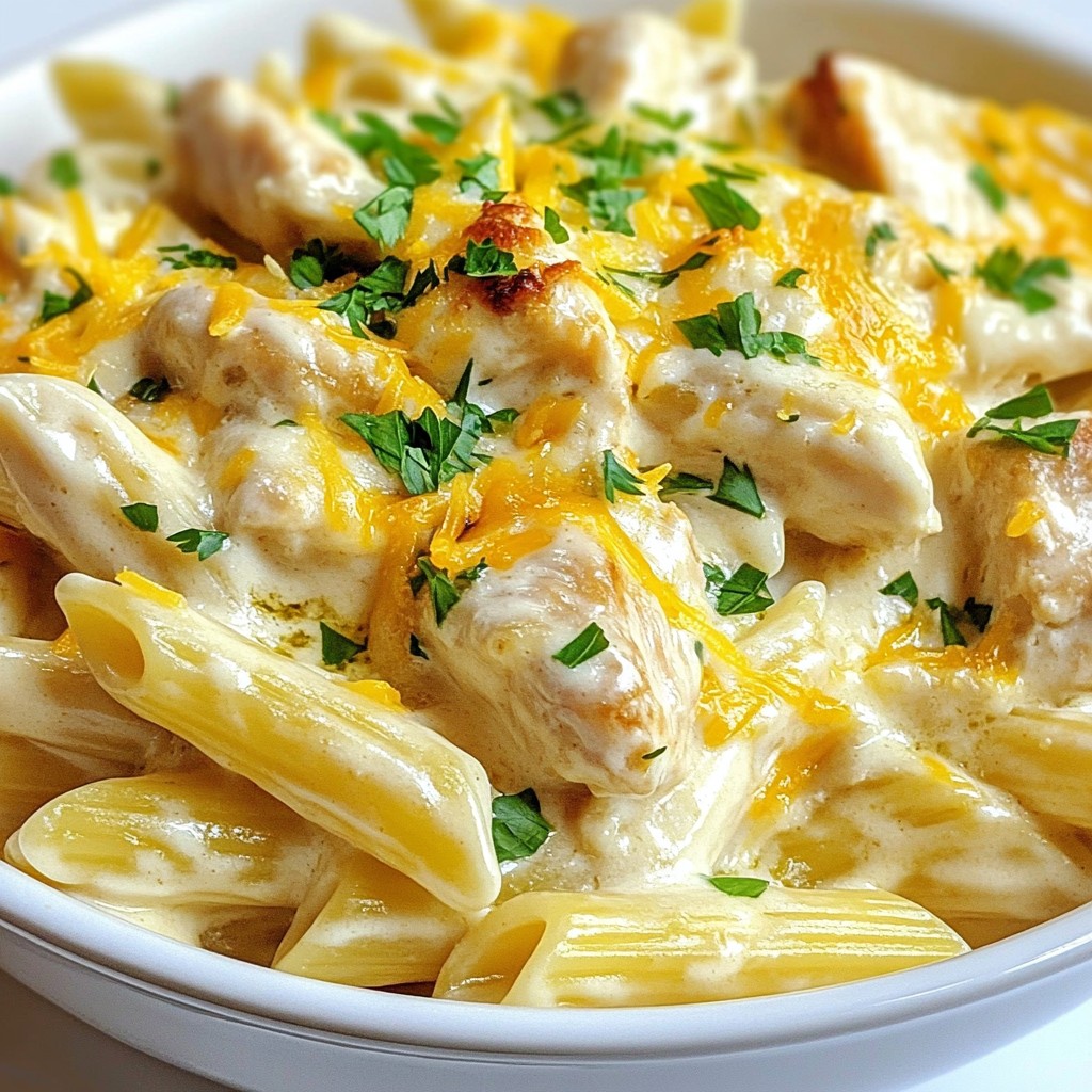 Cheesy Instant Pot Chicken Alfredo Penne Recipe