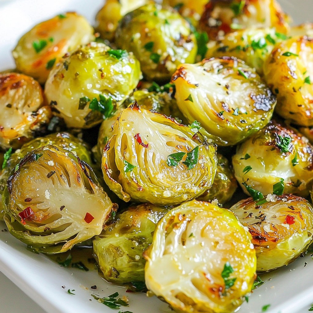 Lemon Garlic Roasted Brussels Sprouts Flavor Boost