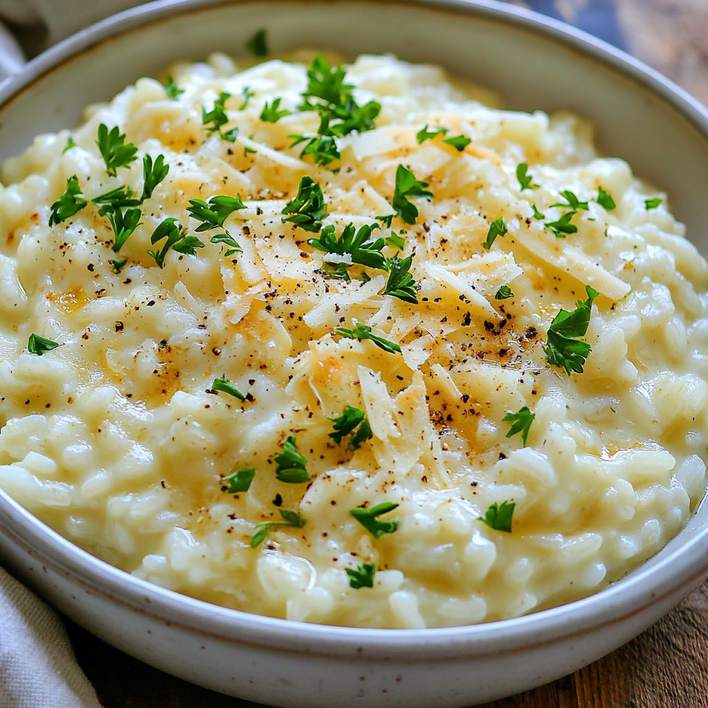 Creamy Garlic Parmesan Risotto Rich and Flavorful Dish